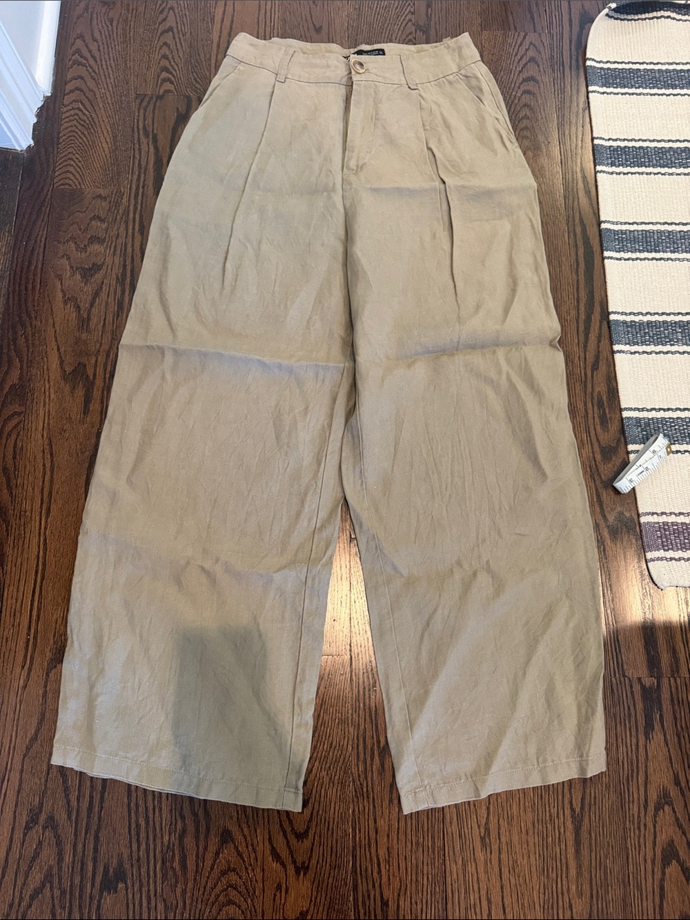 Linen pant high rise wide leg